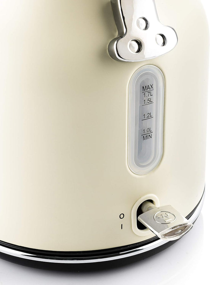 Westinghouse Retroline Frühstück-Set Weiss, Toaster, Standmixer & Wasserkocher, 1.7 Liter & Kalkfilt