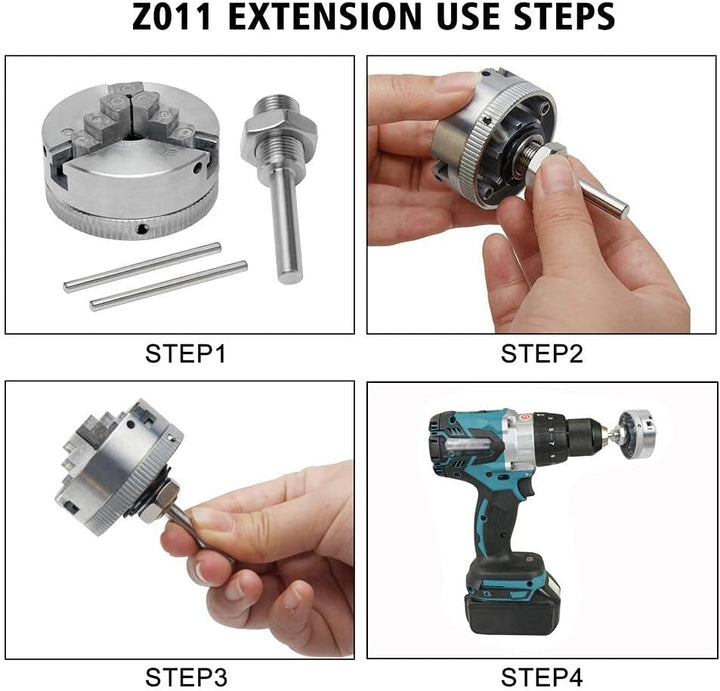 Risegun Mini-Drehmaschine, Zink-Legierung Mini-Drehmaschine DREI Kiefer Chuck, M12*1 Chuck Hand Elec