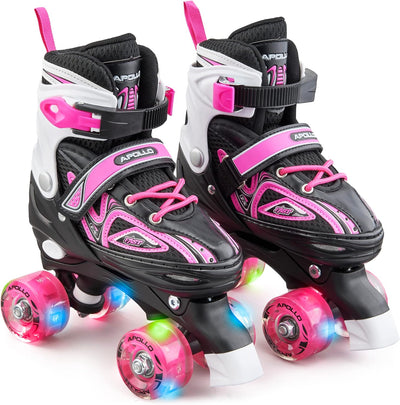 Apollo Super Quad X Pro | verstellbare Rollschuhe für Kinder | komfortable, grössenverstellbare LED