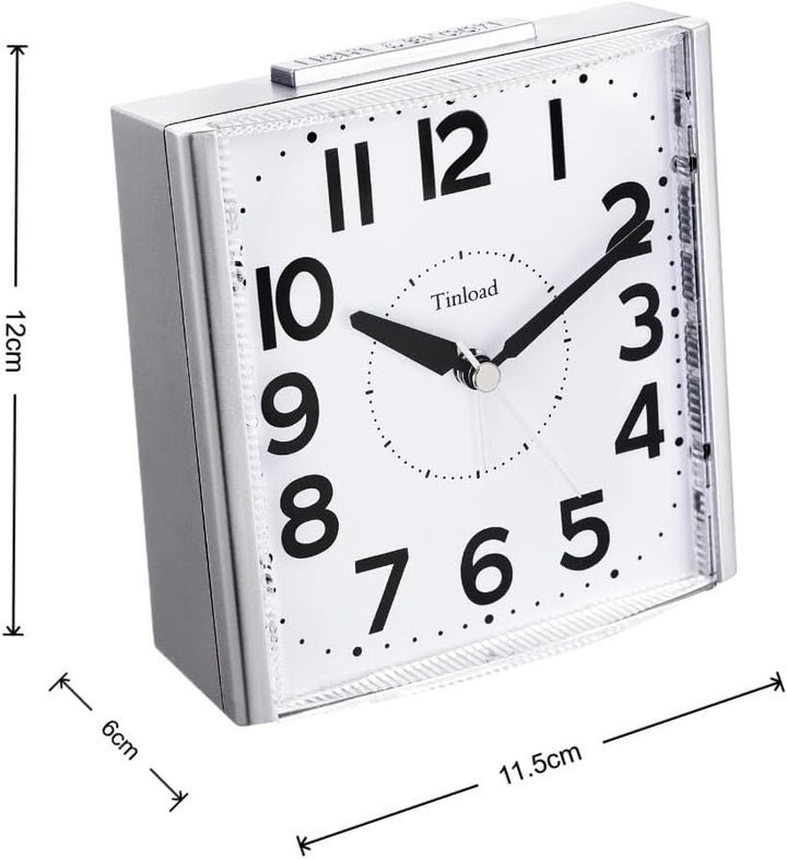 Tinload Analog Seniorenwecker mit Nachtlicht, 4.7 Zoll grosses Zifferblatt, Tischuhr mit Schlummerfu