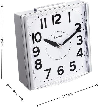 Tinload Analog Seniorenwecker mit Nachtlicht, 4.7 Zoll grosses Zifferblatt, Tischuhr mit Schlummerfu