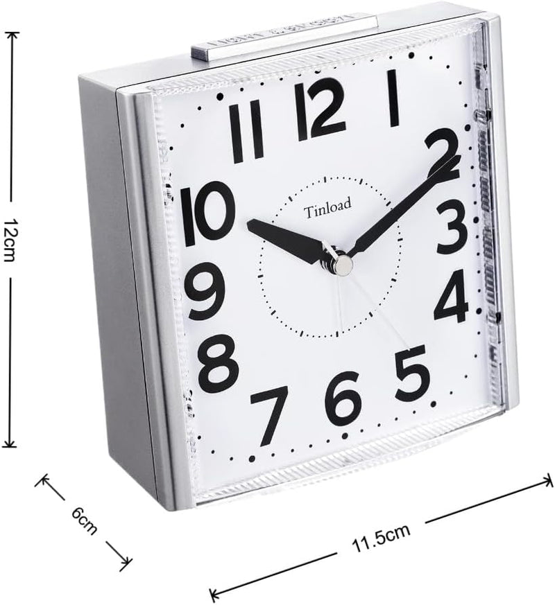 Tinload Analog Seniorenwecker mit Nachtlicht, 4.7 Zoll grosses Zifferblatt, Tischuhr mit Schlummerfu