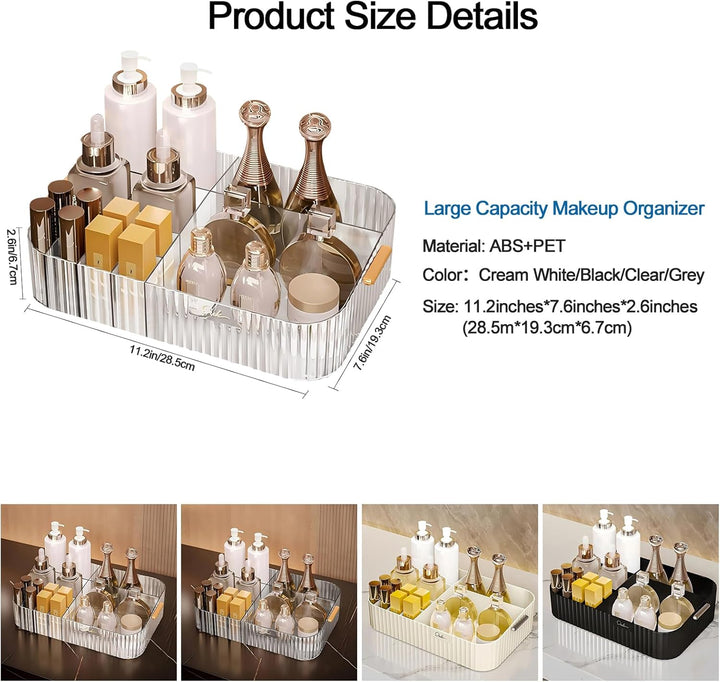 DASITON Make up Organizer mit Fächern, Grosser Make up Aufbewahrung Kosmetik Organizer für Badezimme