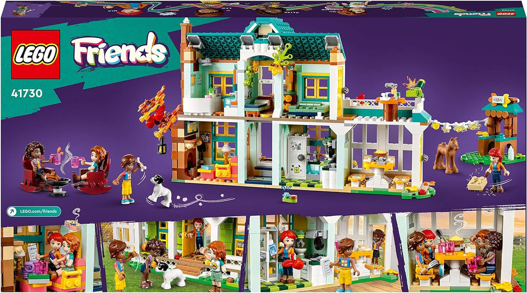 LEGO 41730 Friends Autumns Haus, Puppenhaus mit Tierfiguren und Zubehör, Mini-Puppen Autumn, Mia und