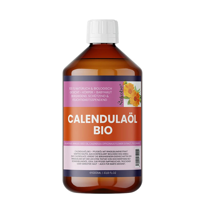 Bio Calendulaöl – 1000ml - naturreines Ringelblumenöl – 100% reines Pflegeöl für Haut & Kosmetik – N