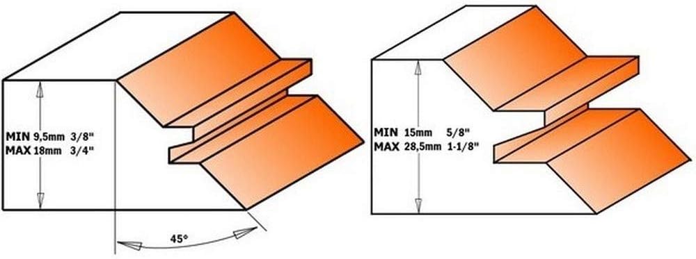 CMT Orange Tools 955.503.11 – Fräser 45 Grad HM S Dichtungen 12 D 70 x