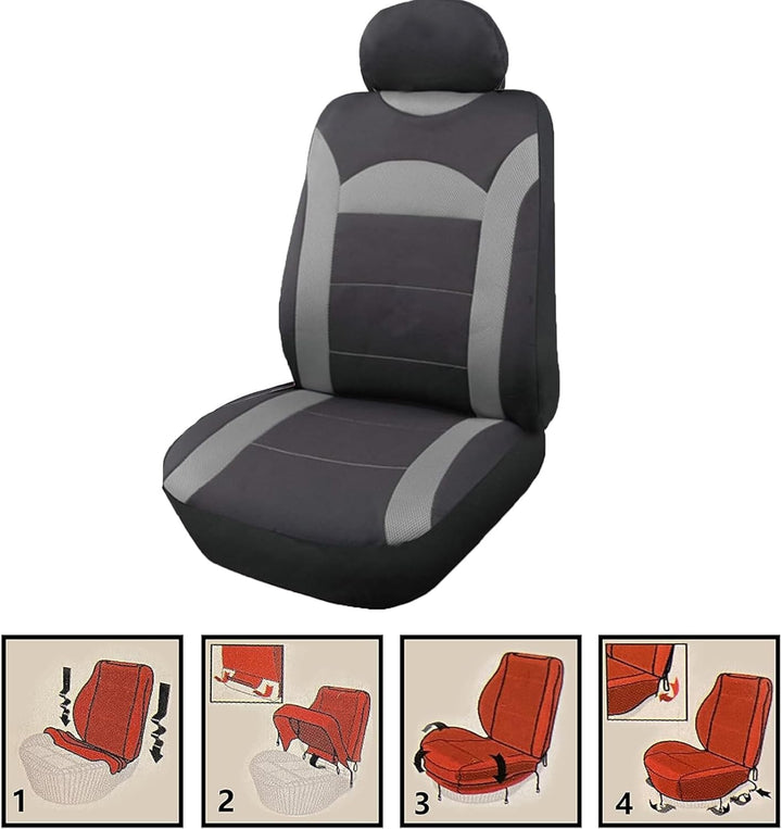 ENERFERO Autositzbezüge Universal Fit Komplettset，Autozubehör Innenraum Deko，Schützt die Autositze.