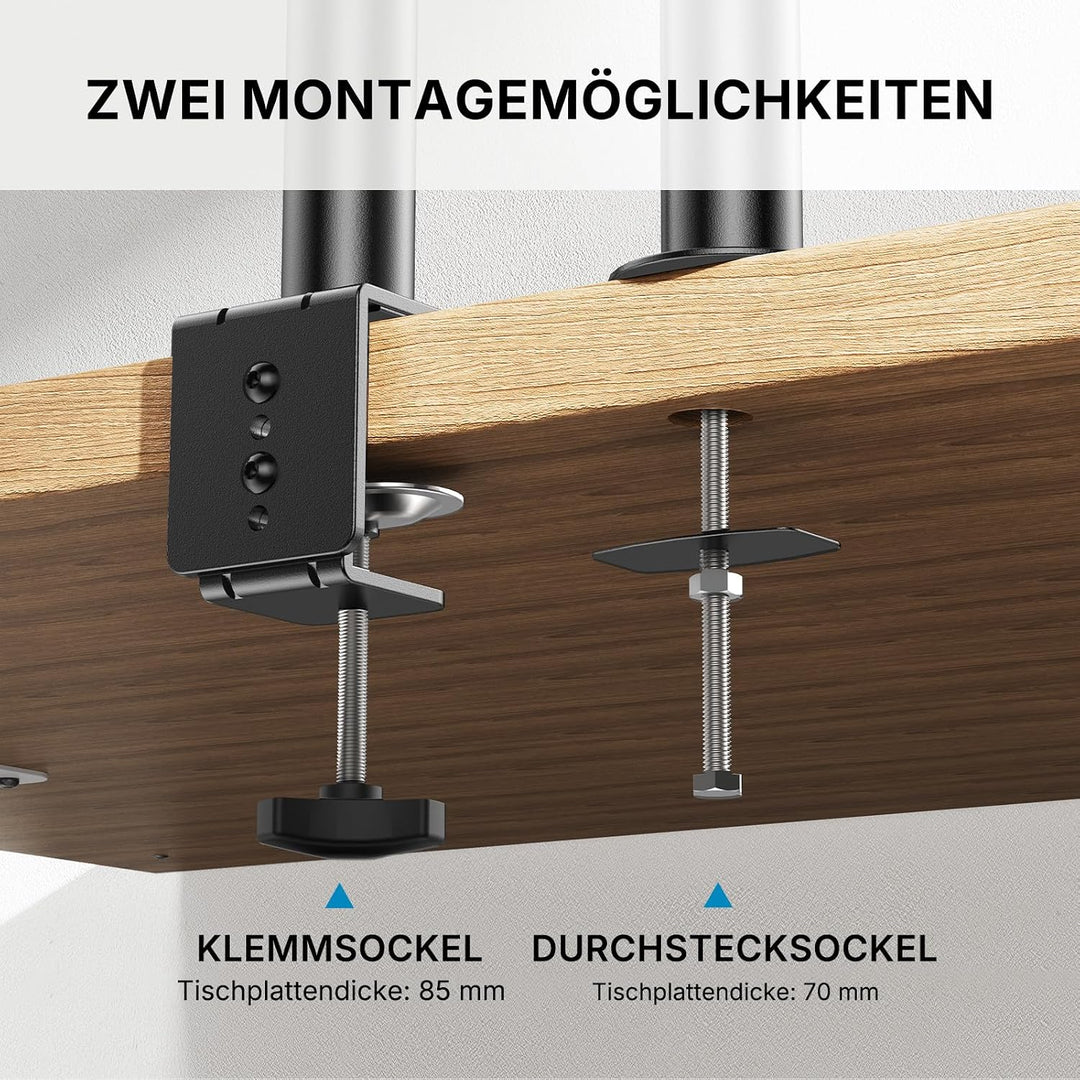 HUANUO Monitor Halterung mit Laptop Arm, Monitor Laptop Halterung für 13-32 Zoll Bildschirmhalterung