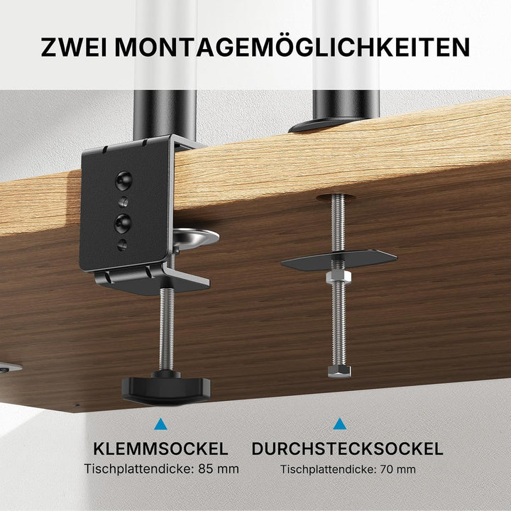 HUANUO Monitor Halterung mit Laptop Arm, Monitor Laptop Halterung für 13-32 Zoll Bildschirmhalterung