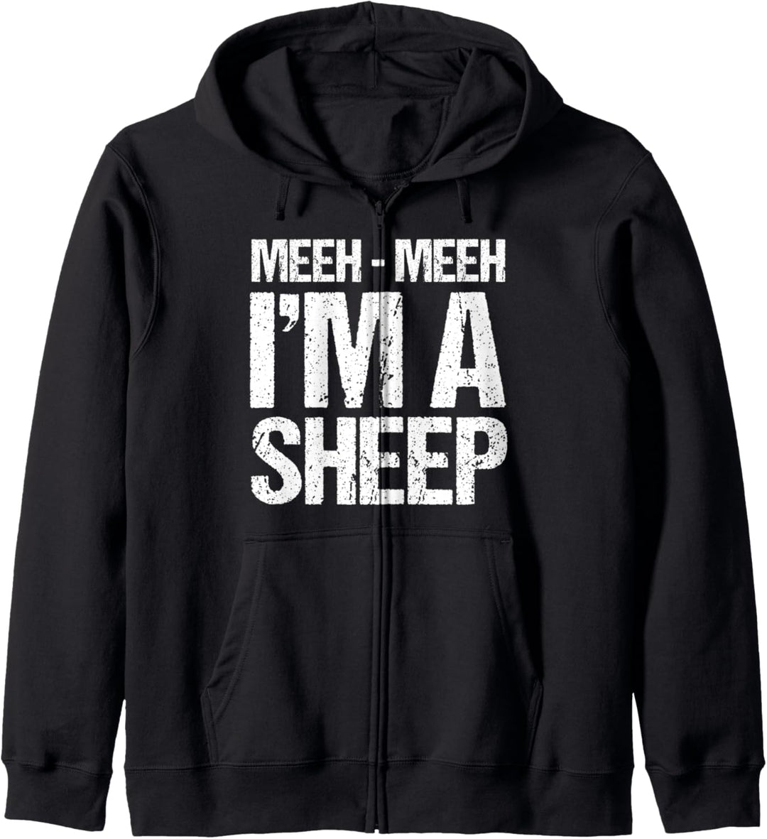 Mee-eeeeh Ich bin ein Schaf, lustiges Halloween Schafskostüm Kapuzenjacke