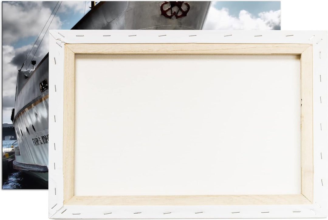 deyoli gigantisches Schiff am Meer im Format: 80x60 als Leinwandbild, Motiv fertig gerahmt auf Echth
