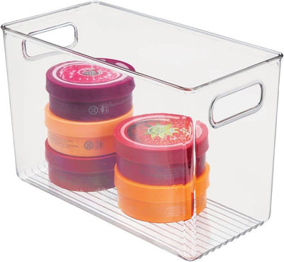 mDesign 4er-Set Badezimmer Organizer – Aufbewahrungsbox mit Griffen für Shampoo, Handtücher und ande