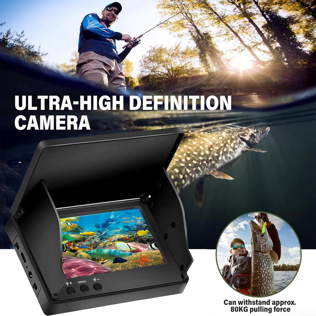 Fischfinder, Fish Finder Kamera IP65 Wasserdicht Unterwasser Kamera mit 5 Zoll IPS Display 8000mAh A