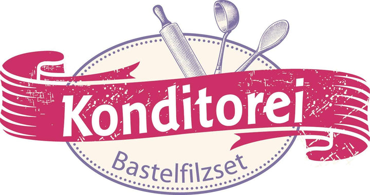 folia 51029 - Bastelfilzset Konditorei 20 teilig, umfangreiches Bastelset zum Gestalten von Kauflade