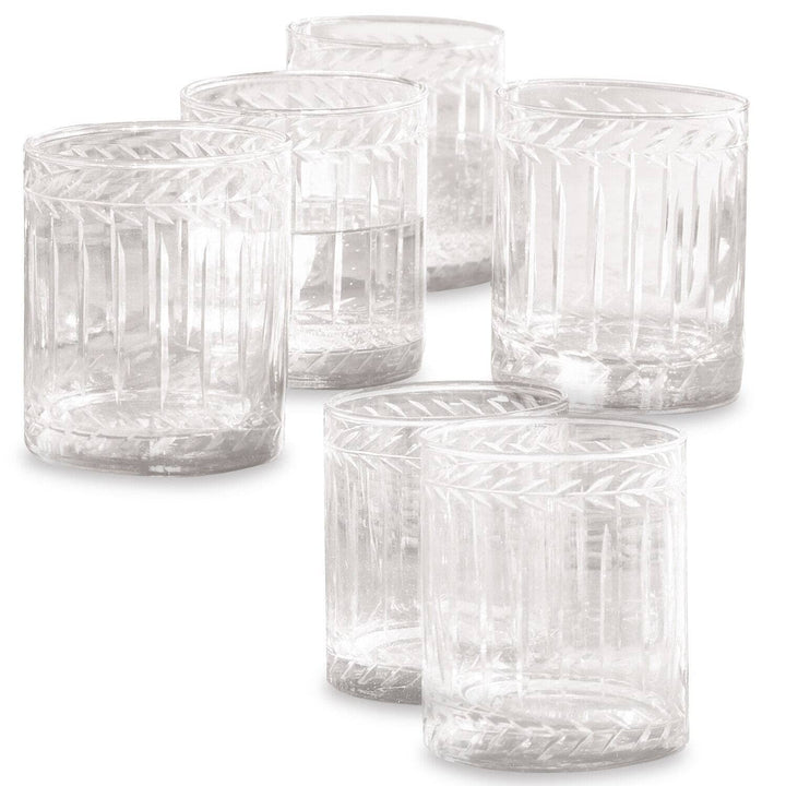 LOBERON® Glas 6er Set Padiès | Gläser Set Mit Feiner Glasgravur | Klassische Form | Zeitloses Dekor
