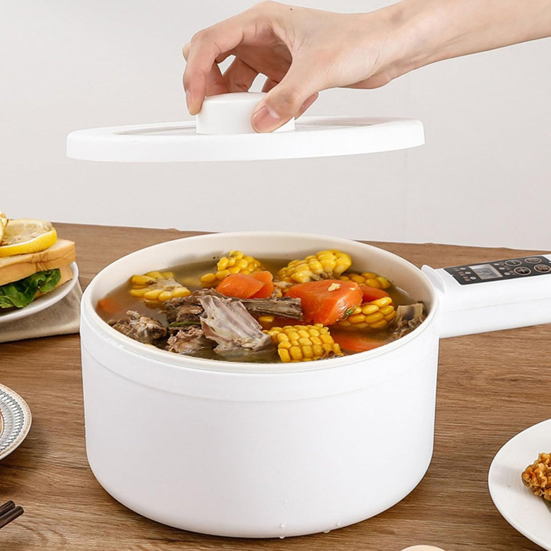 Hot Pot Elektrisch, 600 W, 1,8 L Multifunktions-Nudelkocher Nicht Klebrig Langen Griff Tragbarer Top