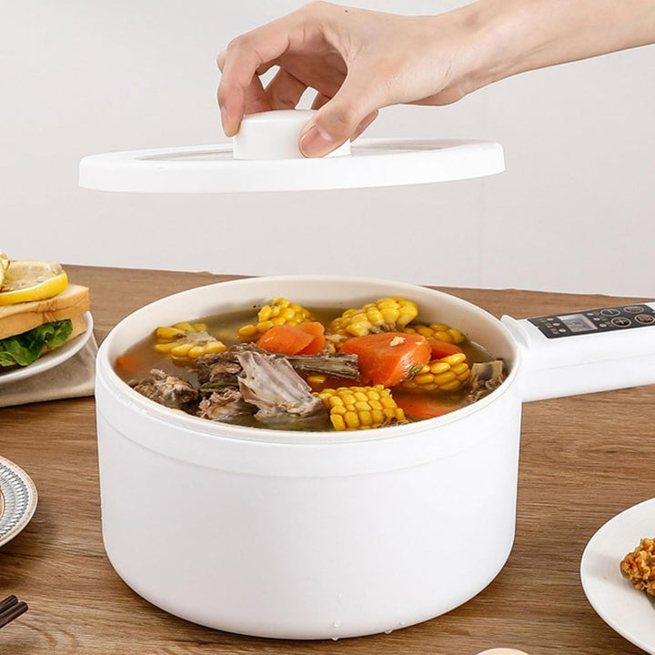 Hot Pot Elektrisch, 600 W, 1,8 L Multifunktions-Nudelkocher Nicht Klebrig Langen Griff Tragbarer Top