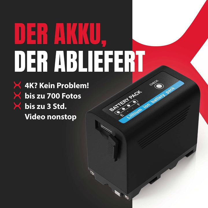 BAXXTAR PRO Akku - NP-F970 Plus (Black Series/10500mAh) - LG Cells Inside - mit Powerbank Funktion (