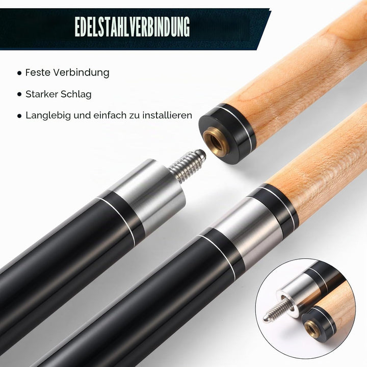 Pool Queue, 58 Zoll Billard Queue Kanadischer Ahornholz Pool Cue 13mm Spitzen für Professionelle Bil