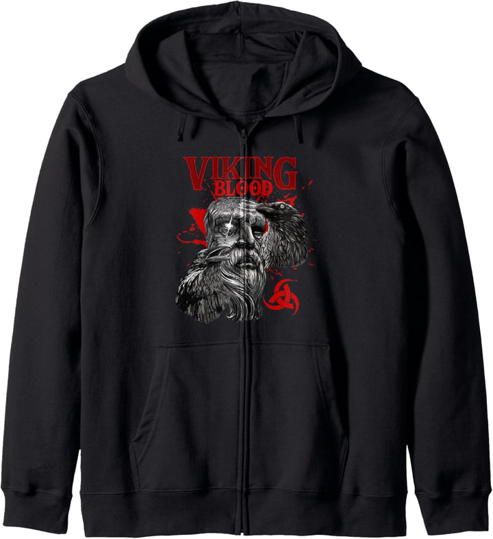 Viking Blood Odin und Raben Vikings und Wikinger Kapuzenjacke