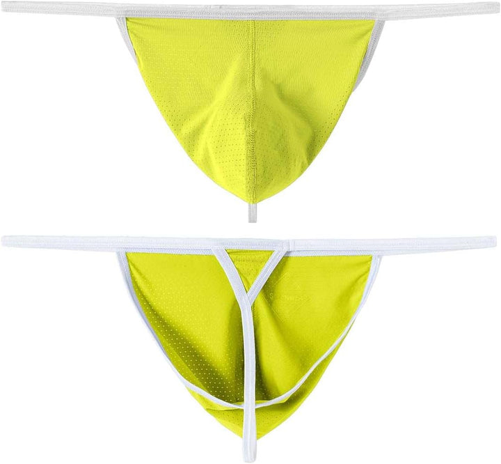 BIATWOWR Männer Niedriger Tangaslip mit Netz, Sexy, Grosse Taschen, Elastisch und Weich Underwears M