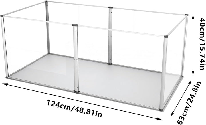BingoPaw Acryl Kleintiere Laufstall Indoor: 6-tlg Freigehege Innen mit wasserdicht Bodenplatten, Kle