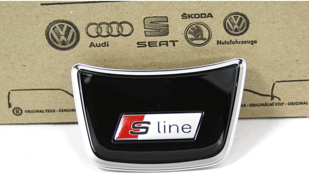 Audi 4H0 419 673 A INZ Niedriger Startseite für Sportlenkrad Interieur Blende Clip, Schwarz/Chrom