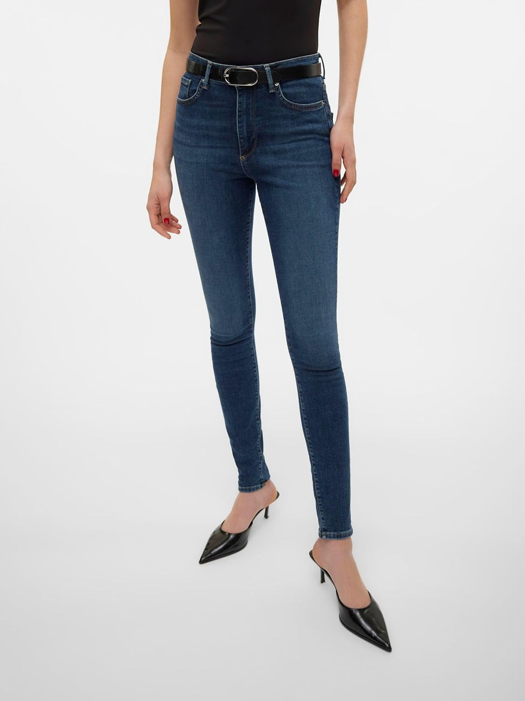 VERO MODA Female Skinny Jeans VMSOPHIA Hohe Taille Skinny Fit Jeans M / 32L Dark Blue Denim, M / 32L