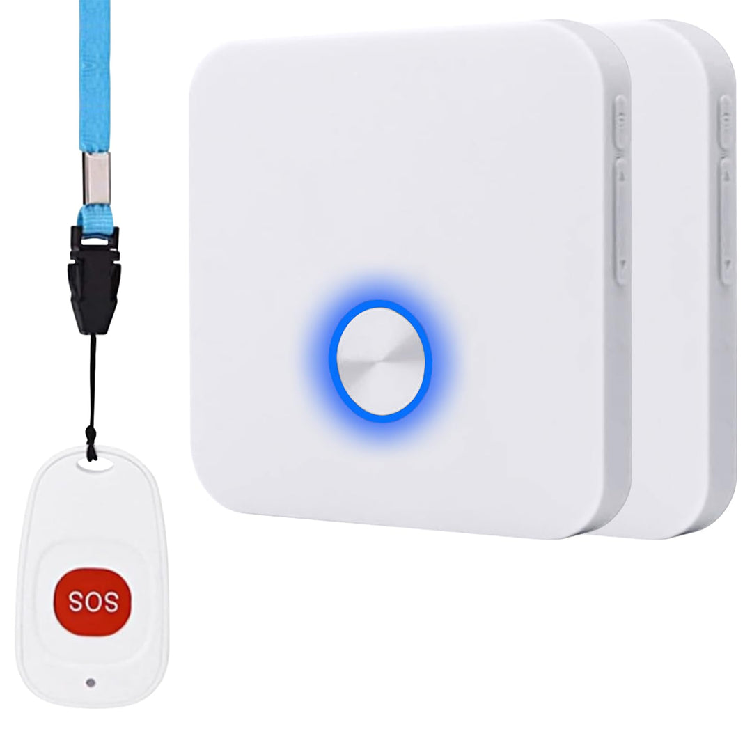 ALEENFOON Haus Wireless Mobiler Alarm Notruf Knopf Hausnotruf Panikalarm Wiederaufladbar Funkalarm f
