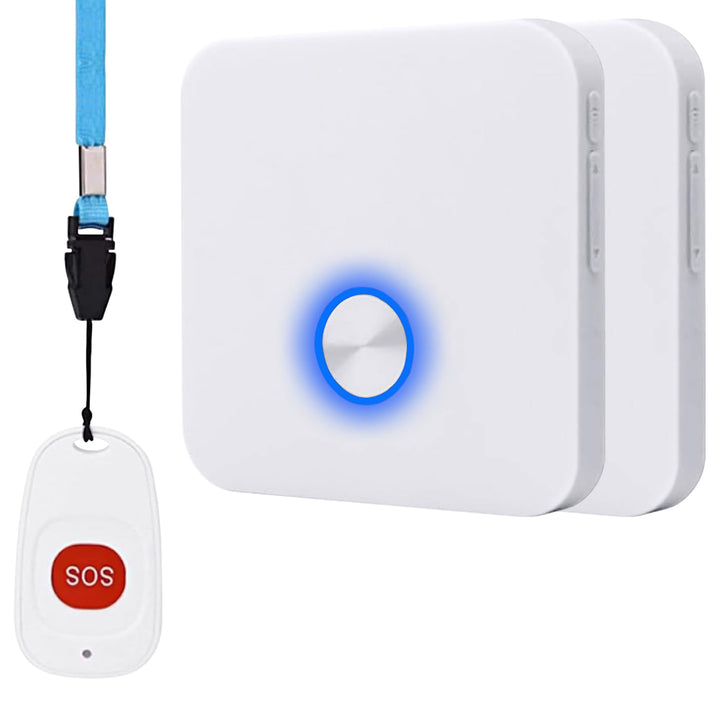 ALEENFOON Haus Wireless Mobiler Alarm Notruf Knopf Hausnotruf Panikalarm Wiederaufladbar Funkalarm f
