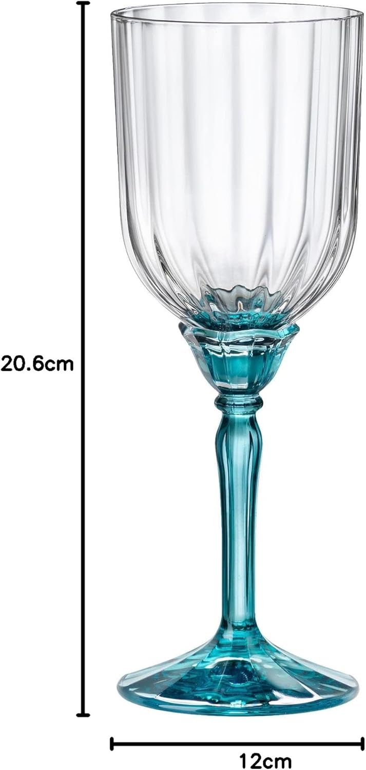 Bormioli Rocco Florian Cocktail - 245ml, 6 Stück, Leuchtend Blau