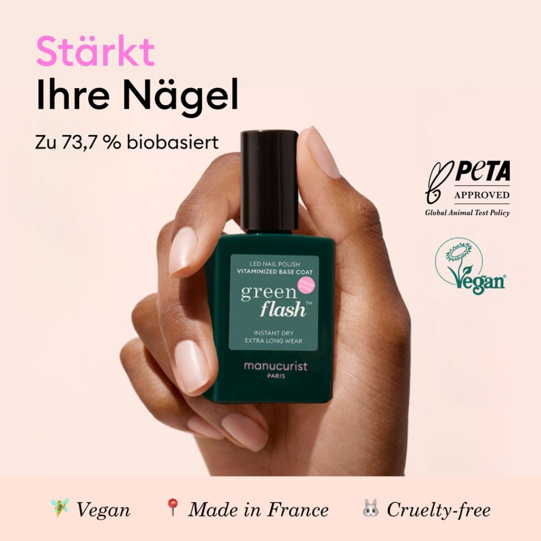 Manucurist Green Flash™ Vitamin Base Coat für UV Nagellack | für UV Nagellack Green Flash Nägel Selb