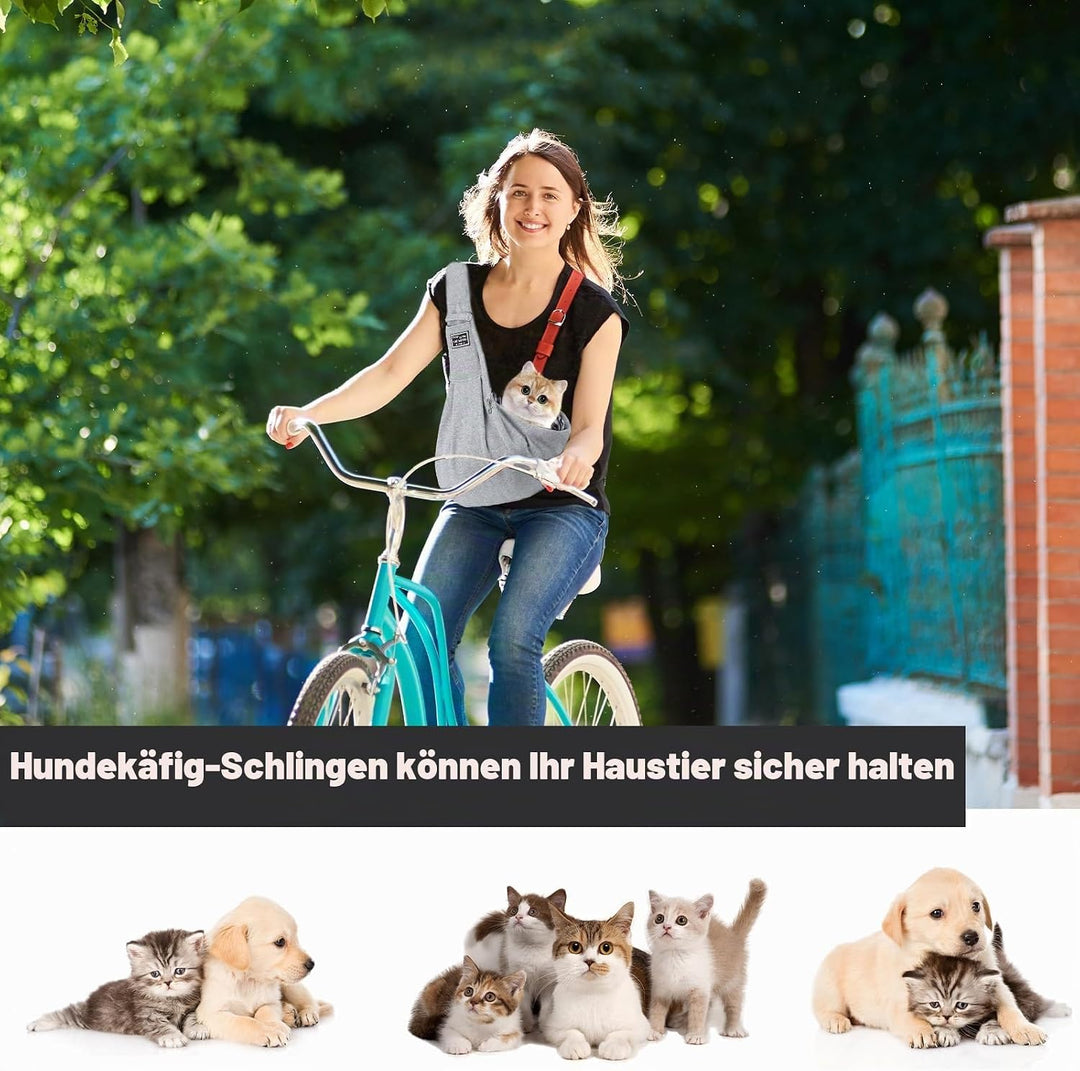 Tragetuch Hund, Hundetasche Welpen Tragbare Hundetragetasche Bis 7.5kg Katzentragetasche Grau Hundet
