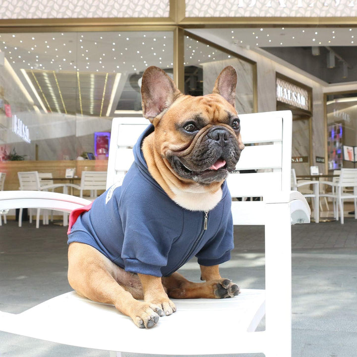 iChoue Pet Clothes Dog Hoodie Hooded Full-Zip Sweatshirt English Bulldog Boston Terrier Cotton Winte