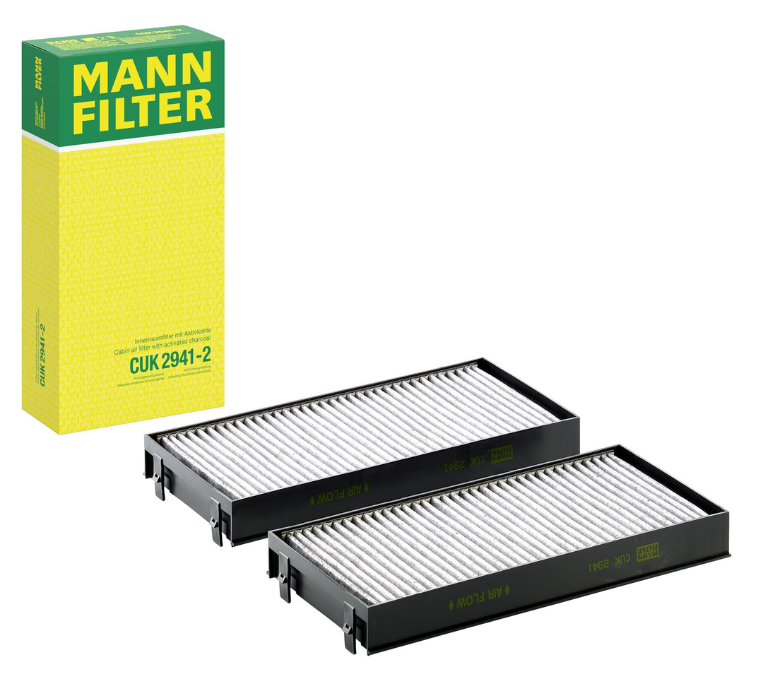 MANN-FILTER CUK 2941-2 Innenraumfilter – Kabinenluftfilter Satz (2er Set) mit Aktivkohle – Für PKW,