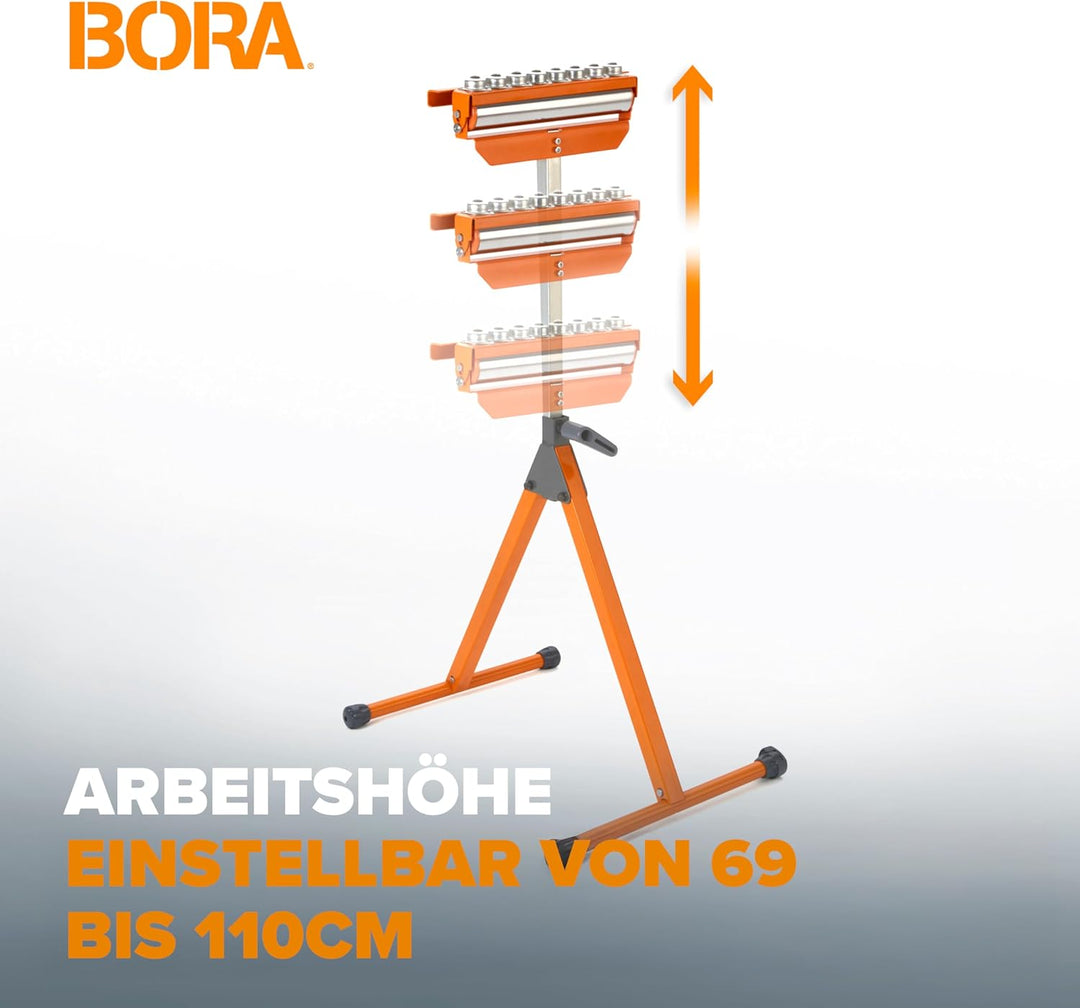 BORA Portamate PM-5093 Tri Function Standwalze, 28,6 cm, polierte Stahlrolle, Kugellager, multidirek