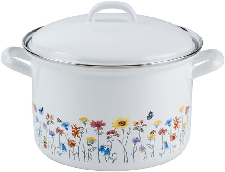 Riess, 0558-070, Emaill-Set, Topfset 5-TLG, bestehend aus Fleischtöpfe 16, 20 und 22 cm, Kasserolle