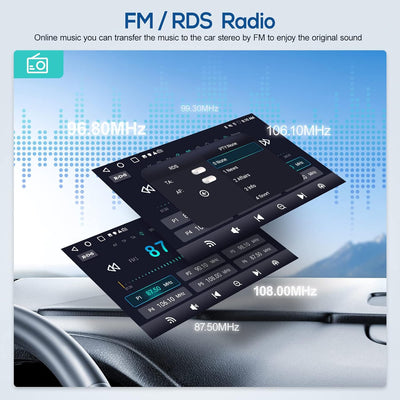 Podofo Android 11 Autoradio 2 Din 2+32G Wireless Carplay Android Auto Mirror Link Bluetooth 9'' Touc