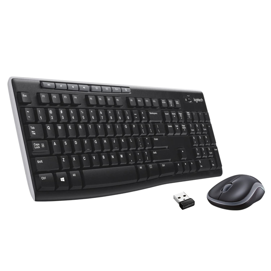 Logitech MK270 Kabelloses Set mit Tastatur und Maus für Windows, US QWERTY-Layout - Schwarz