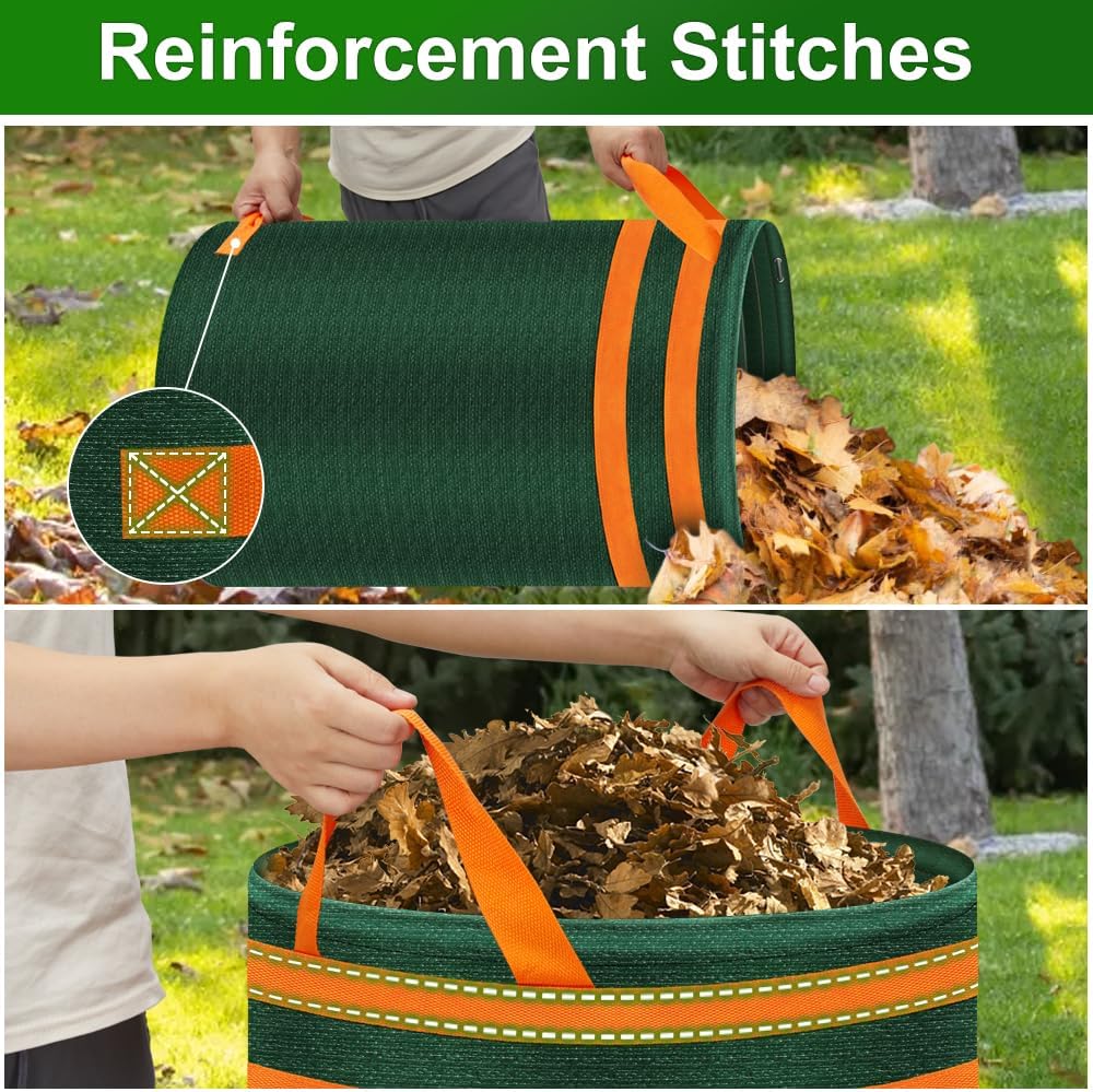Eurhomewit Gartensack 272L 3er Set Gartenabfallsack Stabil, Laubsack Garten Sack Robust & Faltbar, G