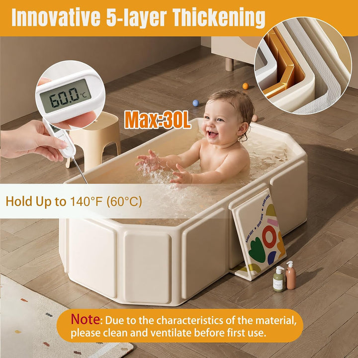 Faltbare Badewanne für Kinder, Tragbare Badewanne, Grosse Kleinkindbadewanne, Tragbares Duschbecken,