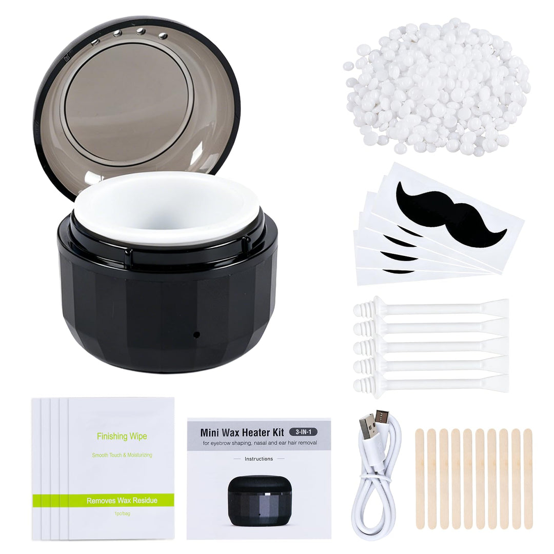 Carehabi Waxing Set Nasenhaarentferner Wachs, USB Wachserhitzer, 50 g