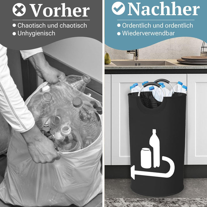 115L Pfandflaschen Sammelbehälter, Gross Faltbar Flaschensammler Altglas Leergut Pfandflaschen Aufbe