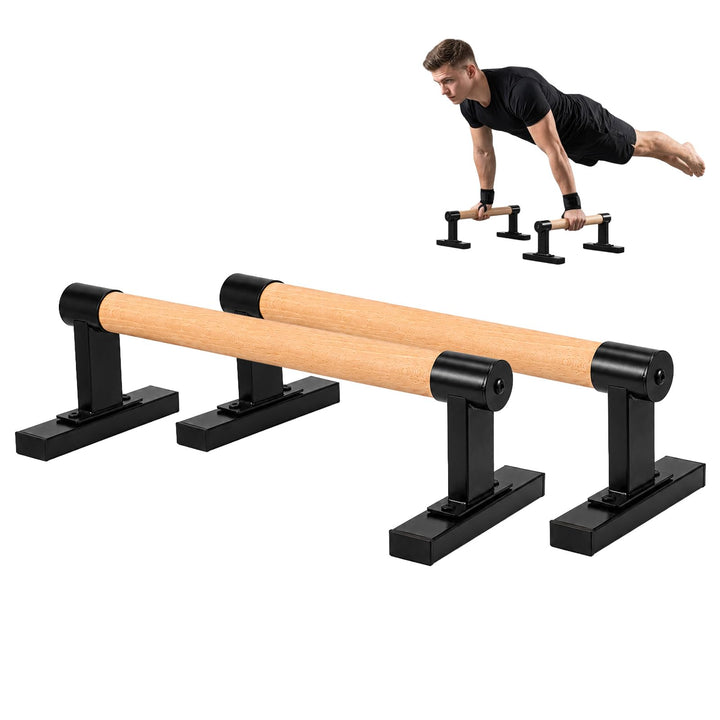 Calisthenics Parallettes aus Buchenholz Handstand und Liegestützgriffe 49x17x14 cm Rutschfest und St