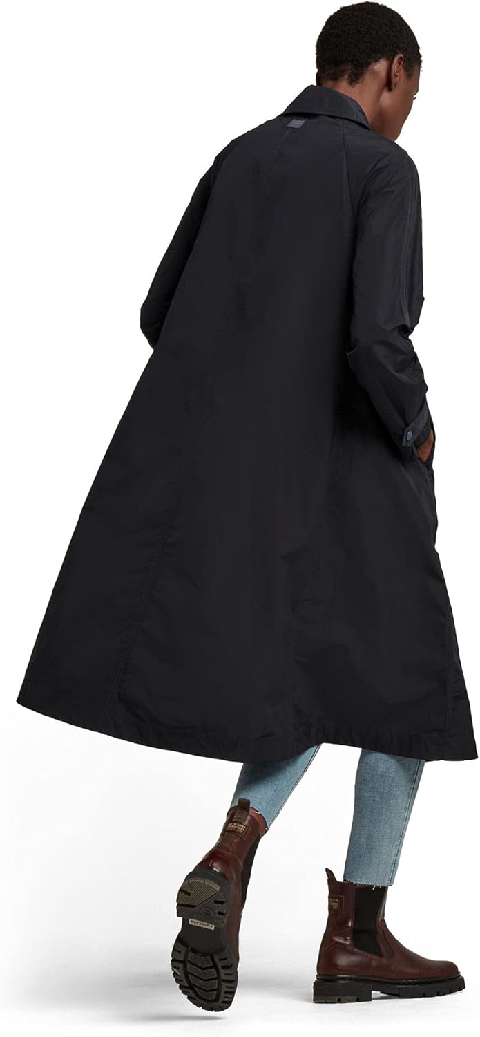 G-STAR RAW Damen lang Trenchcoat Schwarz (Mazarine Blue D20503-c655-4213) XS, Schwarz (Mazarine Blue