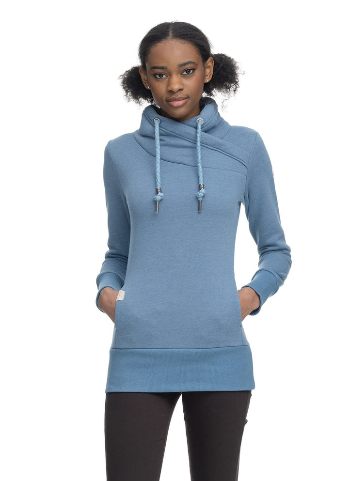 Ragwear NESKA Zip Damen Pullover Sweatshirt Streetwear 100% vegan, Aqua