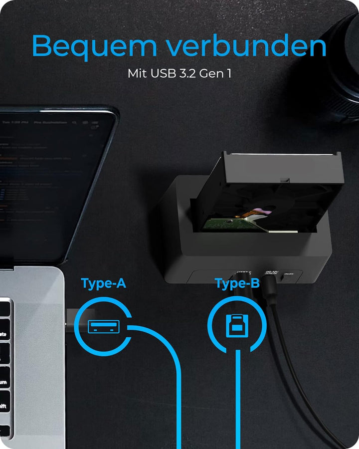 ICY BOX HDD/Festplatten Docking Station USB 3.0 für SATA 2,5 Zoll &amp; 3,5 Zoll, Festplatten Klonstatio