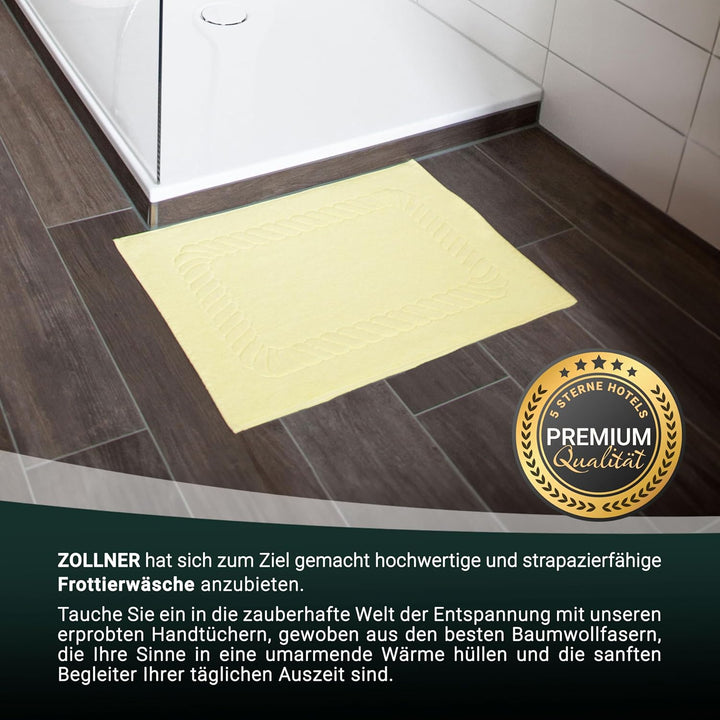 ZOLLNER 2er Set Badematten - weiche und saugstarke Duschvorleger - waschbar bis 95°C - Baumwolle - 5