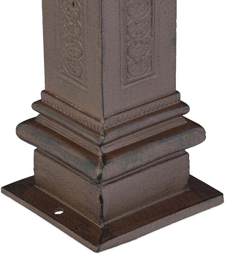 Relaxdays Standbrunnen antik, mit Wasserhahn, HBT: 47x14x18,5 cm, Wasserzapfsäule Garten, Terrasse,