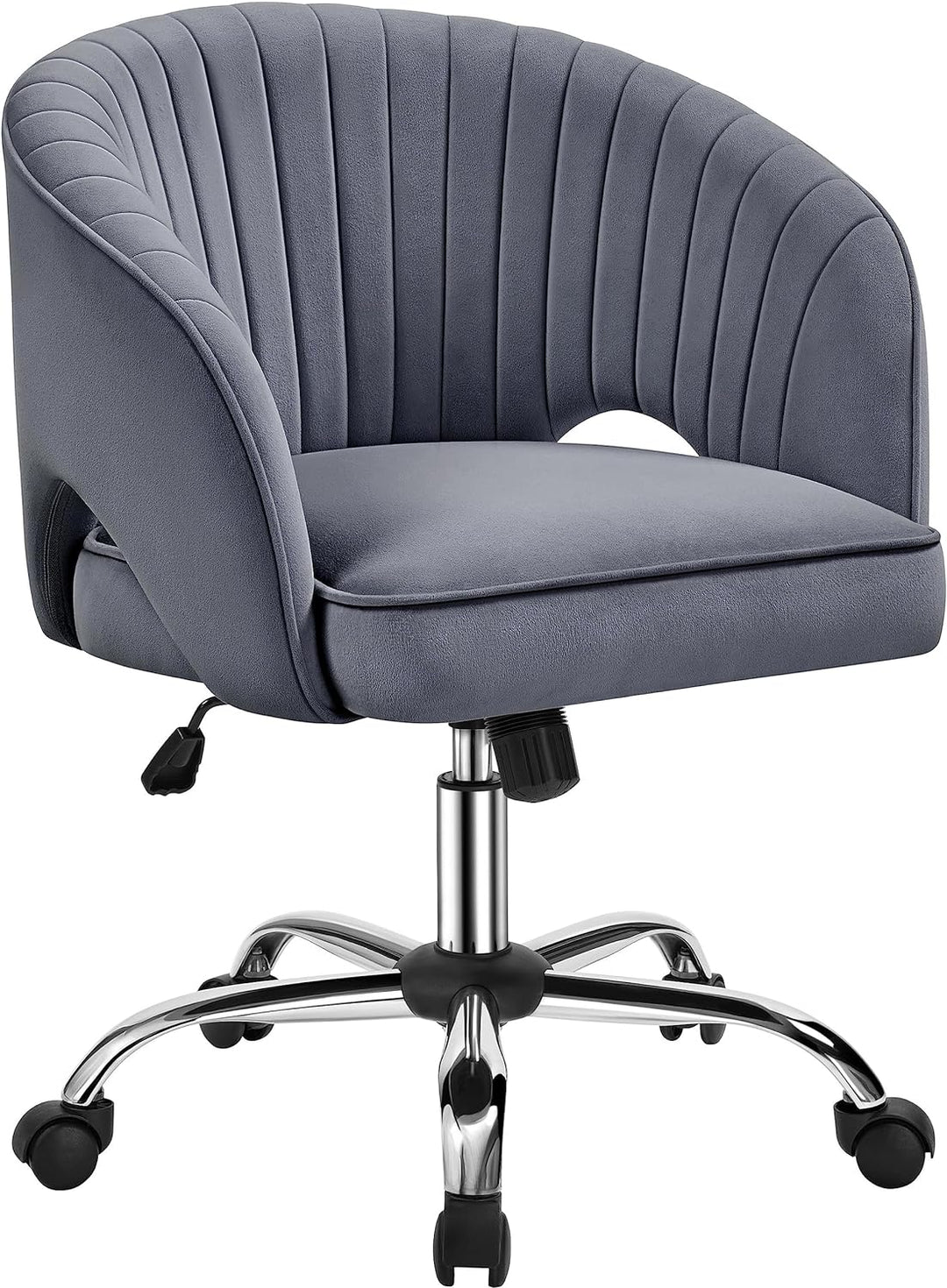 Yaheetech Bürostuhl mit Samtbezug, Ergonomischer Schreibtischstuhl mit Armlehnen, Drehstuhl mit Roll